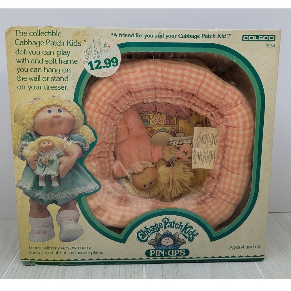 Coleco Cabbage Patch Kids Pin-Ups Ellen Mona Small Pink Vintage 1983 Soft Doll